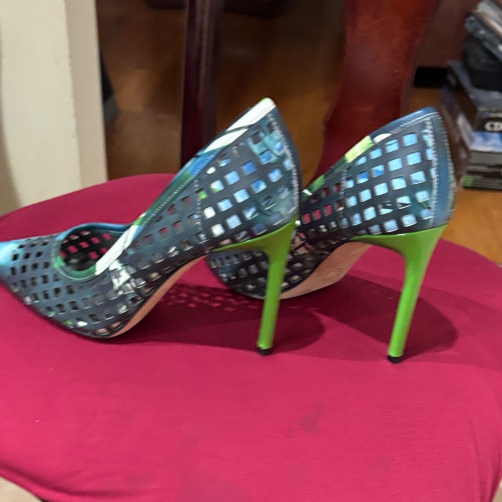 Reed Krakoff Blue and Green Geometric Heels